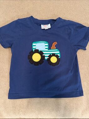 Blue Boys' Short Sleeve Tractor Tee